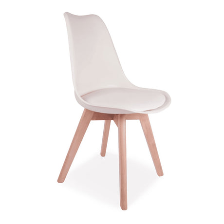 Minimalist-Cream-Plastic-Cushioned-Dining-Chair-Wooden-Beech-Legs