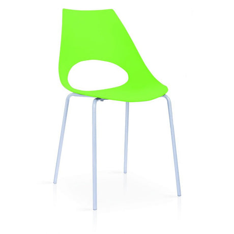 Minimalist-Green-Plastic-Open-Back-Dining-Chair-With-Chrome-Metal-Legs-Set-of-6