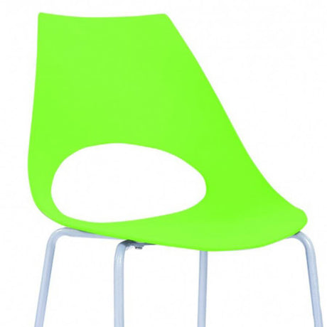 Minimalist-Green-Plastic-Open-Back-Dining-Chair-With-Chrome-Metal-Legs-Set-of-6