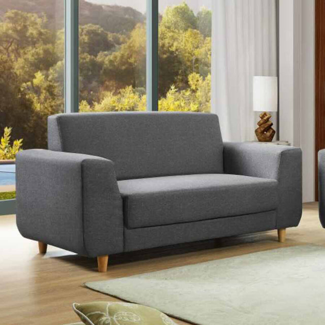 Minimalist-Grey-Fabric-2-Seater-Sofa-With-Wood-Legs-160cm