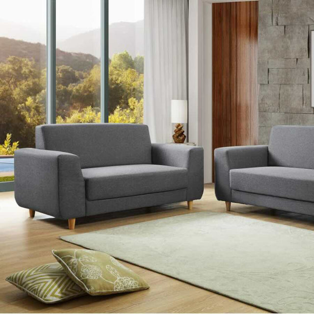 Minimalist-Grey-Fabric-2-Seater-Sofa-With-Wood-Legs-160cm