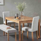 Halifax Classic Minimalist Linen Fabric Dining Chair With Wood Legs Set of 2