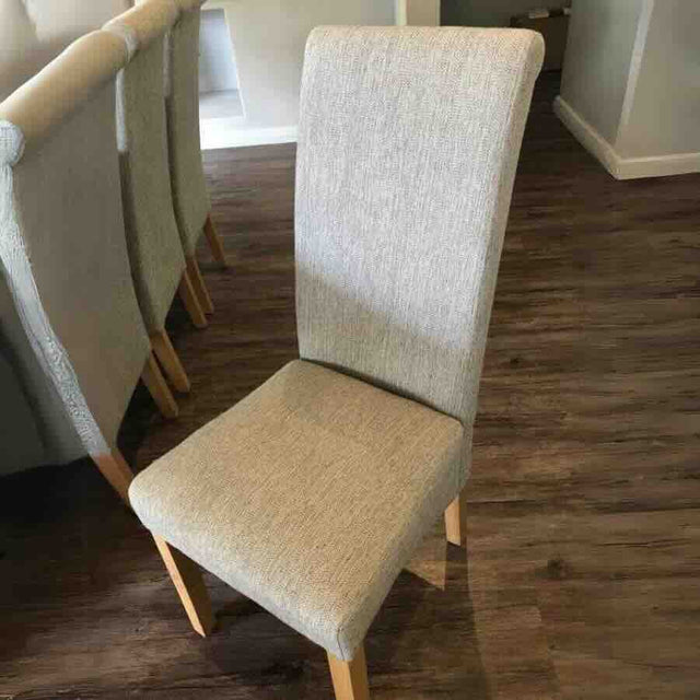 Halifax Classic Minimalist Linen Fabric Dining Chair With Wood Legs Set of 2