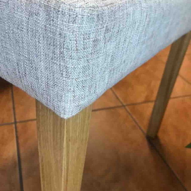 Halifax Classic Minimalist Linen Fabric Dining Chair With Wood Legs Set of 2