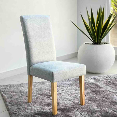 Halifax Classic Minimalist Linen Fabric Dining Chair With Wood Legs Set of 2