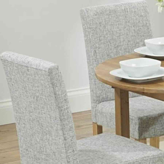 Halifax Classic Minimalist Linen Fabric Dining Chair With Wood Legs Set of 2