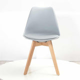 Minimalist-Grey-Plastic-Cushioned-Dining-Chair-Wooden-Beech-Legs