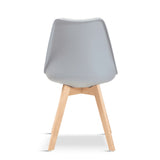 Minimalist-Grey-Plastic-Cushioned-Dining-Chair-Wooden-Beech-Legs