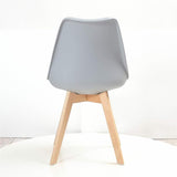 Minimalist-Grey-Plastic-Cushioned-Dining-Chair-Wooden-Beech-Legs