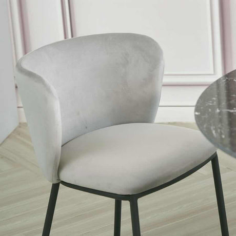 Minimalist-Grey-Velvet-Dining-Chair-Black-Metal-Legs