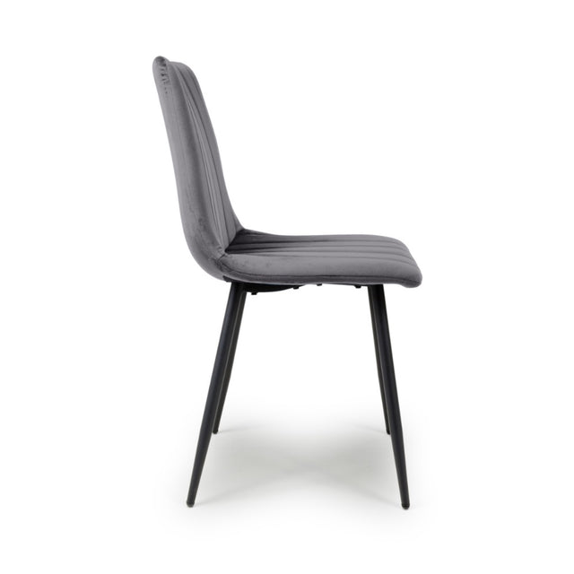 Minimalist-Grey-Velvet-Dining-Chair-Vertical-Stitching-Black-Metal-Legs-Set-of-2