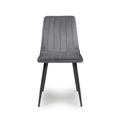 Minimalist-Grey-Velvet-Dining-Chair-Vertical-Stitching-Black-Metal-Legs-Set-of-2