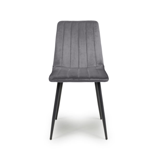 Minimalist-Grey-Velvet-Dining-Chair-Vertical-Stitching-Black-Metal-Legs-Set-of-2