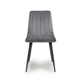 Minimalist-Grey-Velvet-Dining-Chair-Vertical-Stitching-Black-Metal-Legs