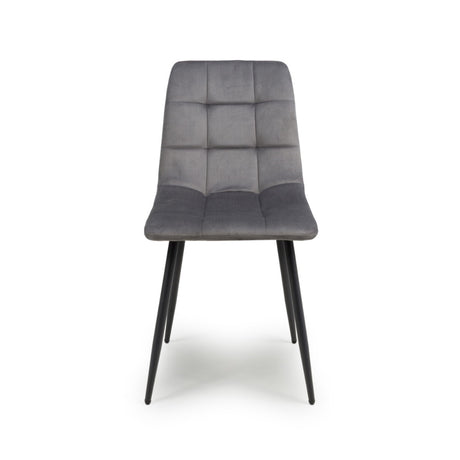 Minimalist-Grey-Velvet-Dining-Chair-Waffle-Back-Black-Dining-Legs-Set-of-2