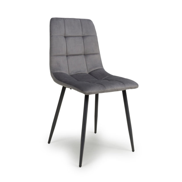 Minimalist-Grey-Velvet-Dining-Chair-Waffle-Back-Black-Dining-Legs-Set-of-2