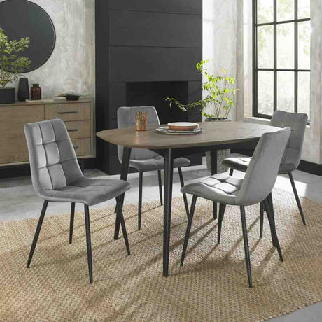 Minimalist-Grey-Velvet-Dining-Chair-Waffle-Back-Black-Dining-Legs-Set-of-4