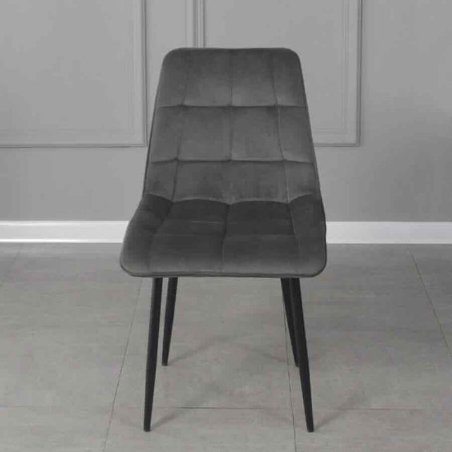 Minimalist-Grey-Velvet-Dining-Chair-Waffle-Back-Black-Dining-Legs-Set-of-4