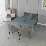 Minimalist-Grey-Velvet-Dining-Chair-Waffle-Back-Black-Dining-Legs-Set-of-4