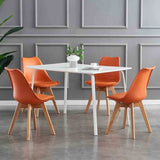 Kinsale Classic Dining Chair Set of 4 With PU Leather Cushion & Wooden Beech Legs