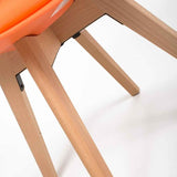 Minimalist-Orange-Plastic-Cushioned-Dining-Chair-Wooden-Beech-Legs