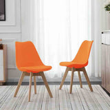 Kinsale Classic Dining Chair Set of 4 With PU Leather Cushion & Wooden Beech Legs