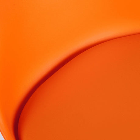 Minimalist-Orange-Plastic-Cushioned-Dining-Chair-Wooden-Beech-Legs