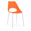 Minimalist-Orange-Plastic-Open-Back-Dining-Chair-With-Chrome-Metal-Legs-Set-of-6