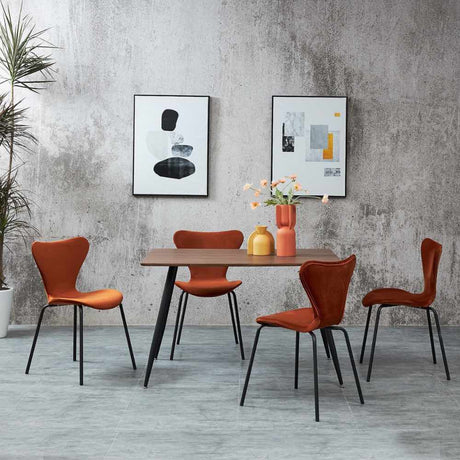 Minimalist-Orange-Velvet-Stackable-Dining-Chair-Black-Metal-Legs-Set-of-2