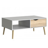 Minimalist-Rectangular-White-High-Gloss-Coffee-Table-With-Wood-Drawer-_-Wood-Legs-100cm