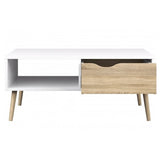 Minimalist-Rectangular-White-High-Gloss-Coffee-Table-With-Wood-Drawer-_-Wood-Legs-100cm