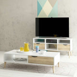 Minimalist-Rectangular-White-High-Gloss-Coffee-Table-With-Wood-Drawer-_-Wood-Legs-100cm