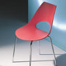 Minimalist-Red-Plastic-Open-Back-Dining-Chair-With-Chrome-Metal-Legs-Set-of-6