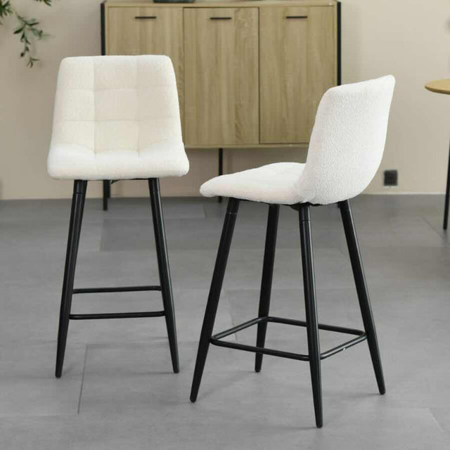 Minimalist-White-Boucle-Bar-Stool-With-Black-Metal-Legs-Set-of-2