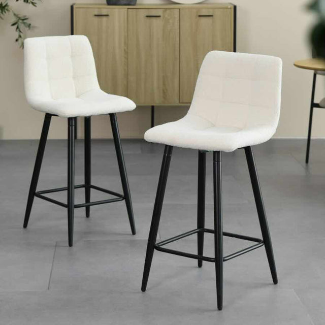 Minimalist-White-Boucle-Bar-Stool-With-Black-Metal-Legs-Set-of-2