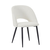 Minimalist-White-Boucle-Open-Back-Dining-Chair-Black-Metal-Legs-Set-of-2