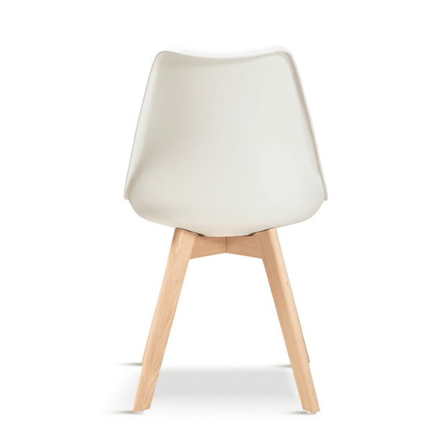 Minimalist-White-Plastic-Cushioned-Dining-Chair-Wooden-Beech-Legs