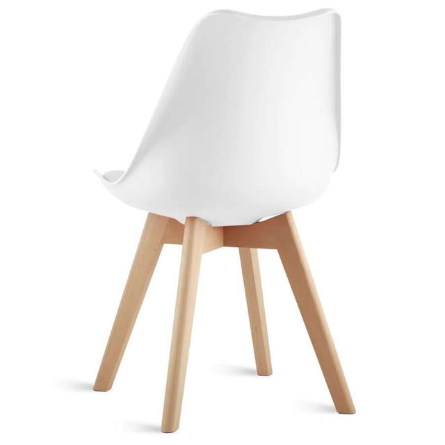 Minimalist-White-Plastic-Cushioned-Dining-Chair-Wooden-Beech-Legs