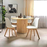 Kinsale Classic Dining Chair Set of 4 With PU Leather Cushion & Wooden Beech Legs