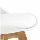 Minimalist-White-Plastic-Cushioned-Dining-Chair-Wooden-Beech-Legs