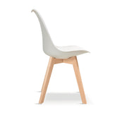 Minimalist-White-Plastic-Cushioned-Dining-Chair-Wooden-Beech-Legs