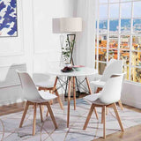 Kinsale Classic Dining Chair Set of 4 With PU Leather Cushion & Wooden Beech Legs