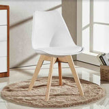 Minimalist-White-Plastic-Cushioned-Dining-Chair-Wooden-Beech-Legs