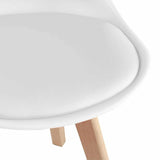 Minimalist-White-Plastic-Cushioned-Dining-Chair-Wooden-Beech-Legs