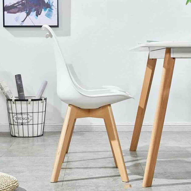 Kinsale Classic Dining Chair Set of 4 With PU Leather Cushion & Wooden Beech Legs