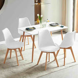 Kinsale Classic Dining Chair Set of 4 With PU Leather Cushion & Wooden Beech Legs