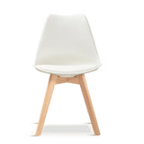 Minimalist-White-Plastic-Cushioned-Dining-Chair-Wooden-Beech-Legs