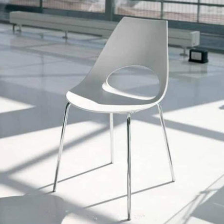 Minimalist-White-Plastic-Open-Back-Dining-Chair-With-Chrome-Metal-Legs-Set-of-6