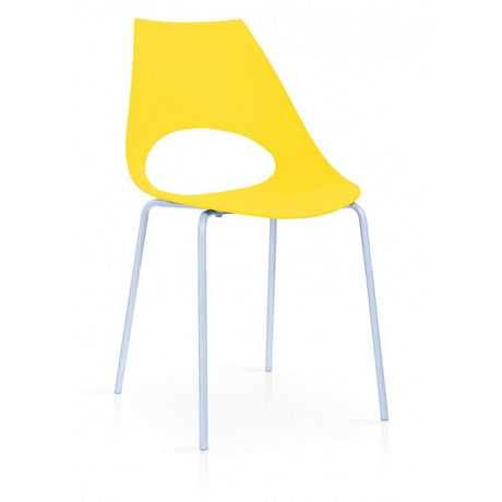 Minimalist-Yellow-Plastic-Open-Back-Dining-Chair-With-Chrome-Metal-Legs-Set-of-6