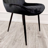 Minimalist-black-velvet-dining-chairs-metal-legs